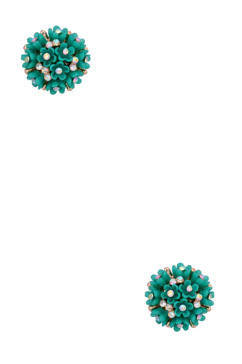 Rose Gold Floral Design Stud Earrings for Girls & Women 009422GRE1