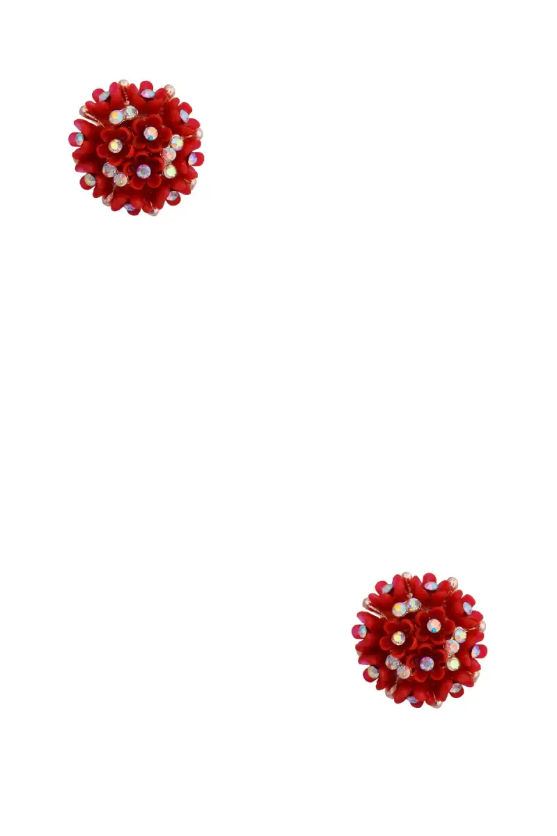 Rose Gold Floral Design Stud Earrings for Girls & Women