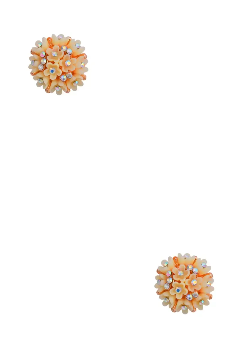 Rose Gold Floral Design Stud Earrings for Girls & Women