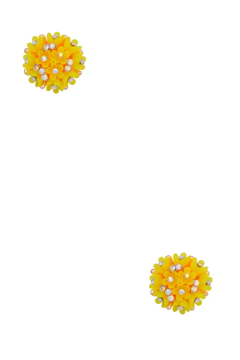 Rose Gold Floral Design Stud Earrings for Girls & Women 009422YEL1