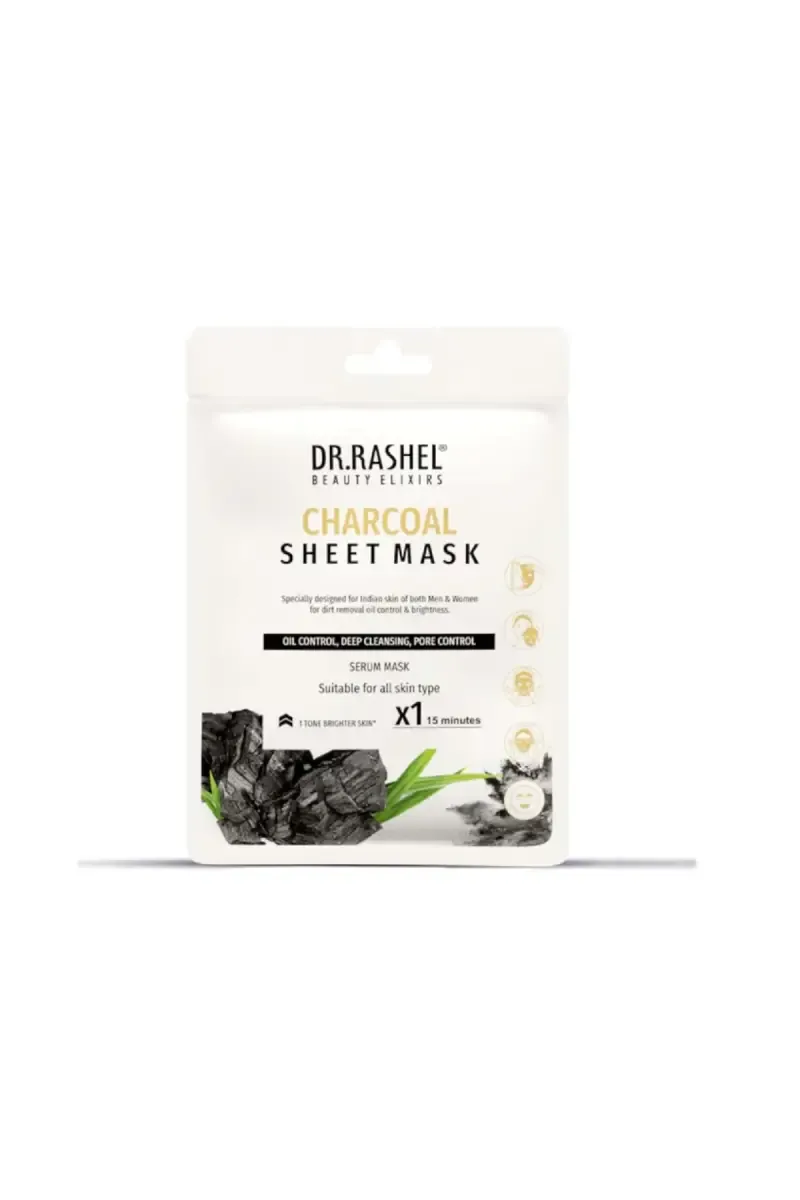DR.RASHEL Charcoal Sheet Face Mask with Serum- 20g