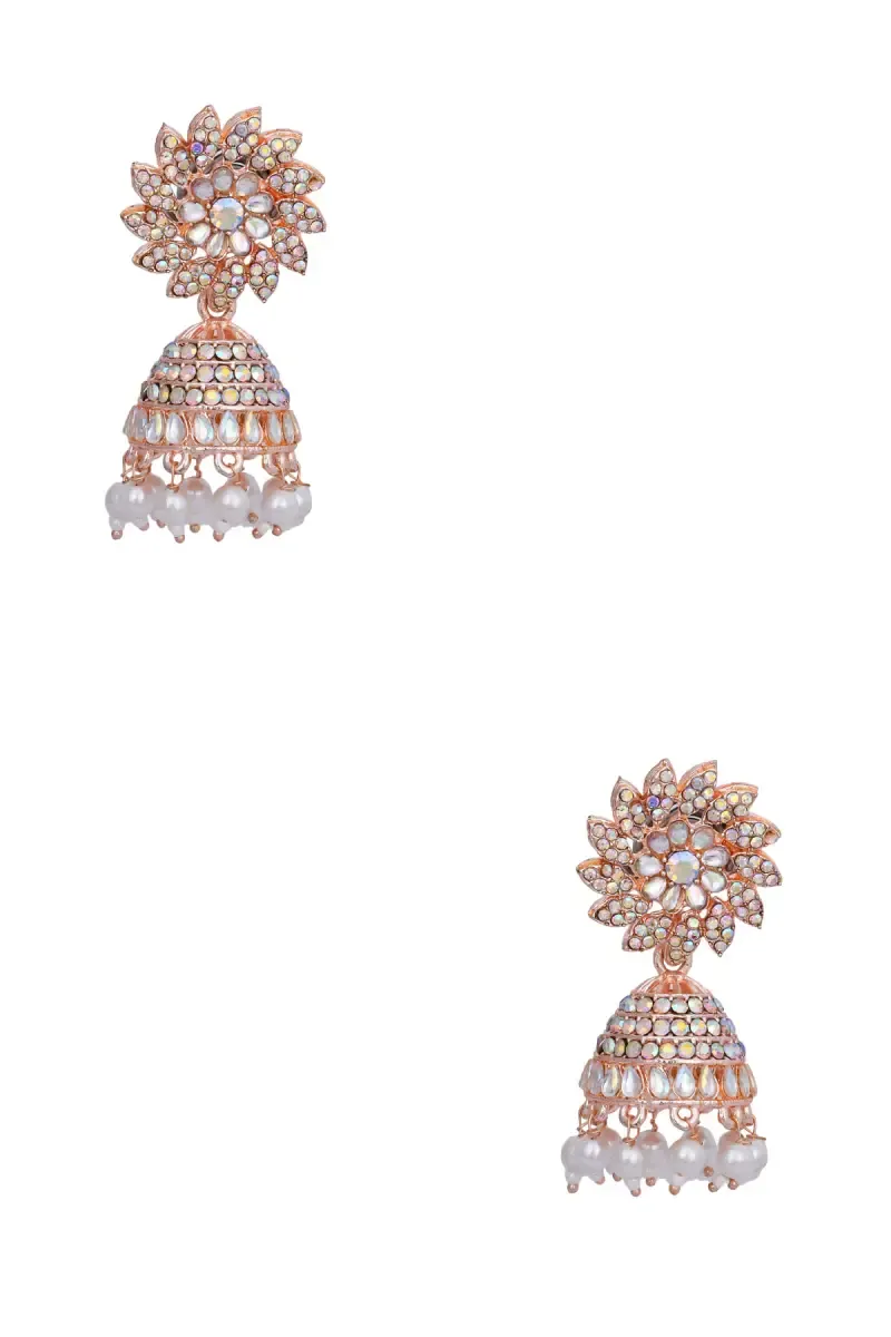 Traditional Floral Design Jhumki Earrings for Women