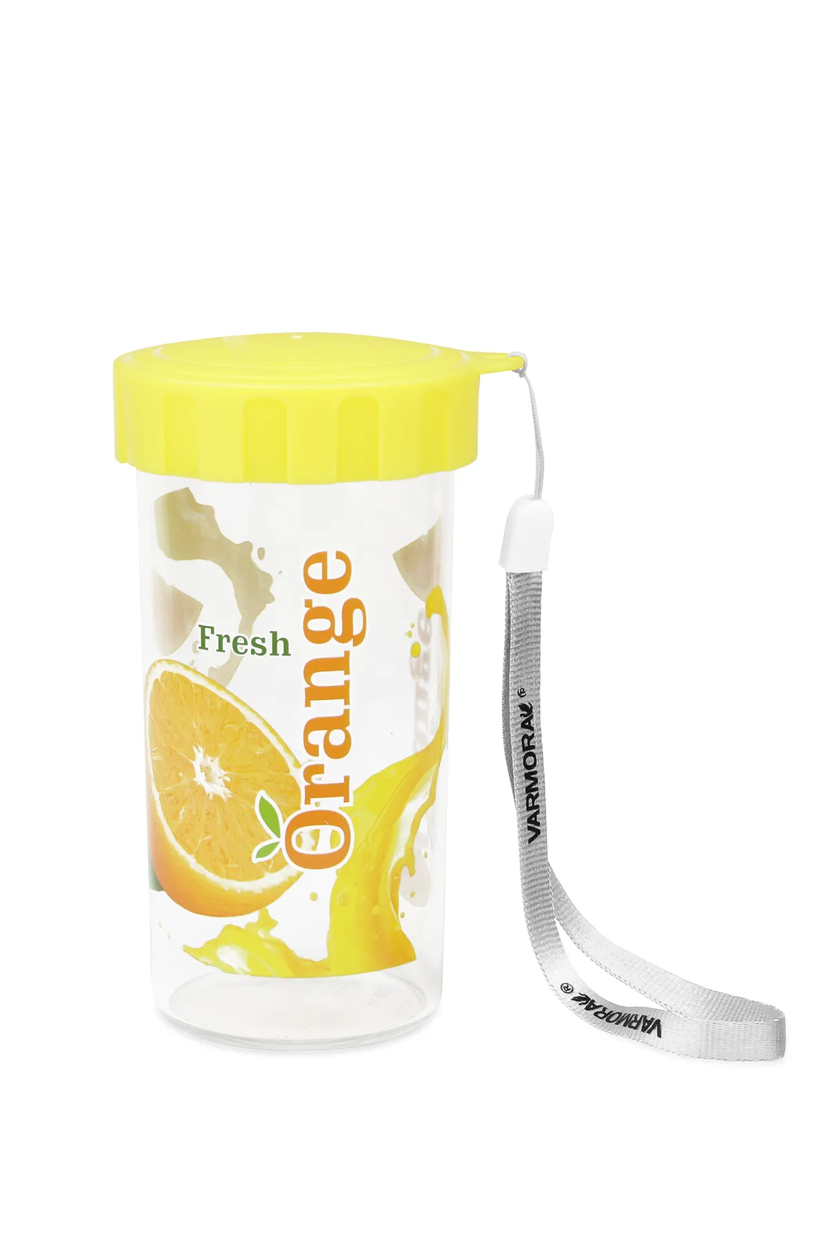 Varmora Plastic Printed Sparkle Buddy Leak Proof Juice Bottle - 350 ML 009478YEL350ML2