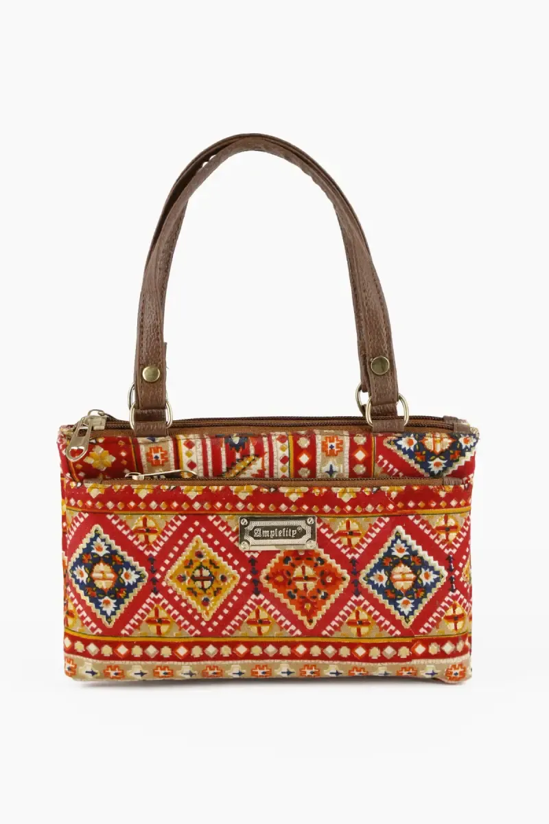 Polyester Printed Small Hand Bag for Women 009544RED