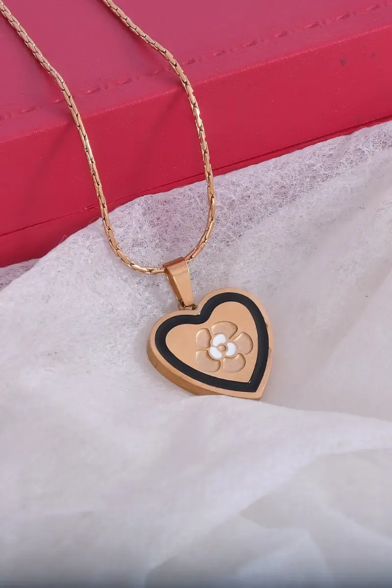 Rose Gold Heart Pendant Necklace for Women