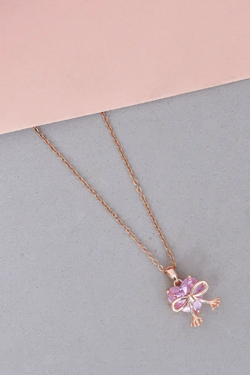 Rose Gold Heart Pendant Chain for Women