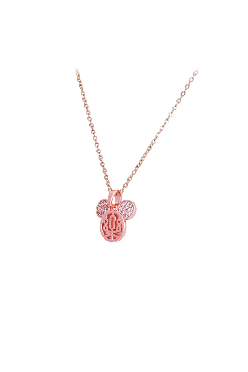 Rose Gold Mickey Mouse Pendant Chain for Women