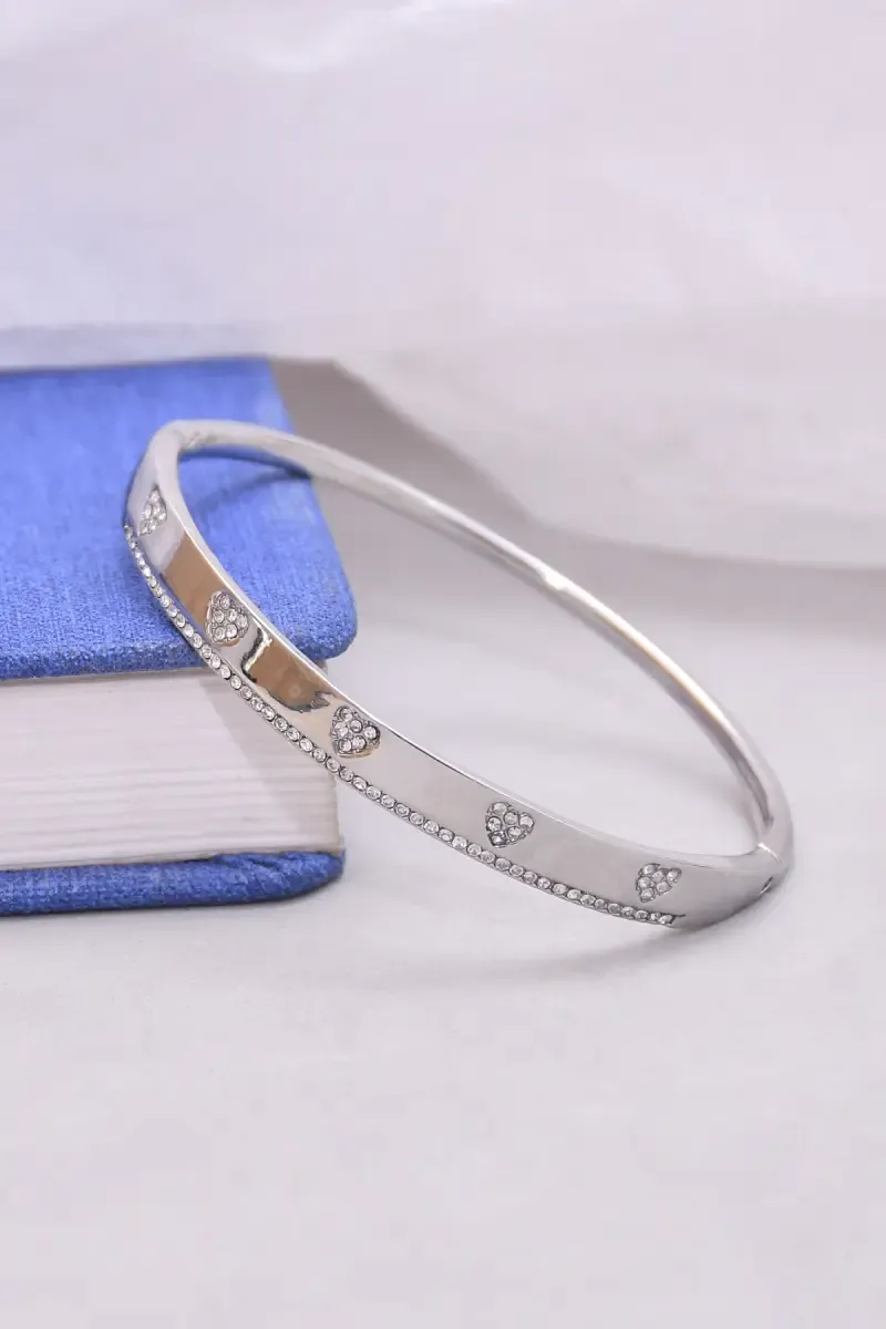 Cubic Zirconia Classic Silver Plated Bracelet For Women