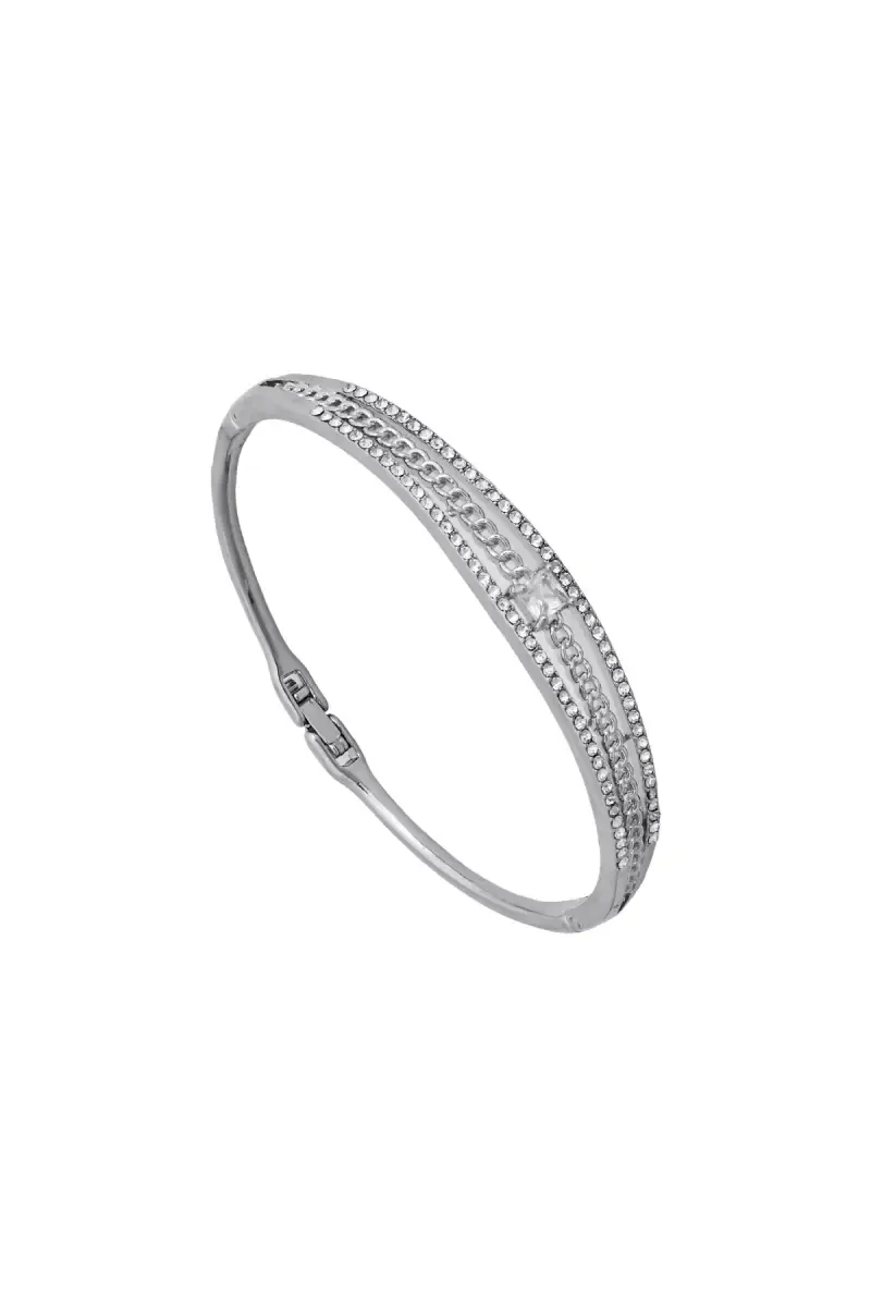 Alloy Silver plated White Zircon Bracelet