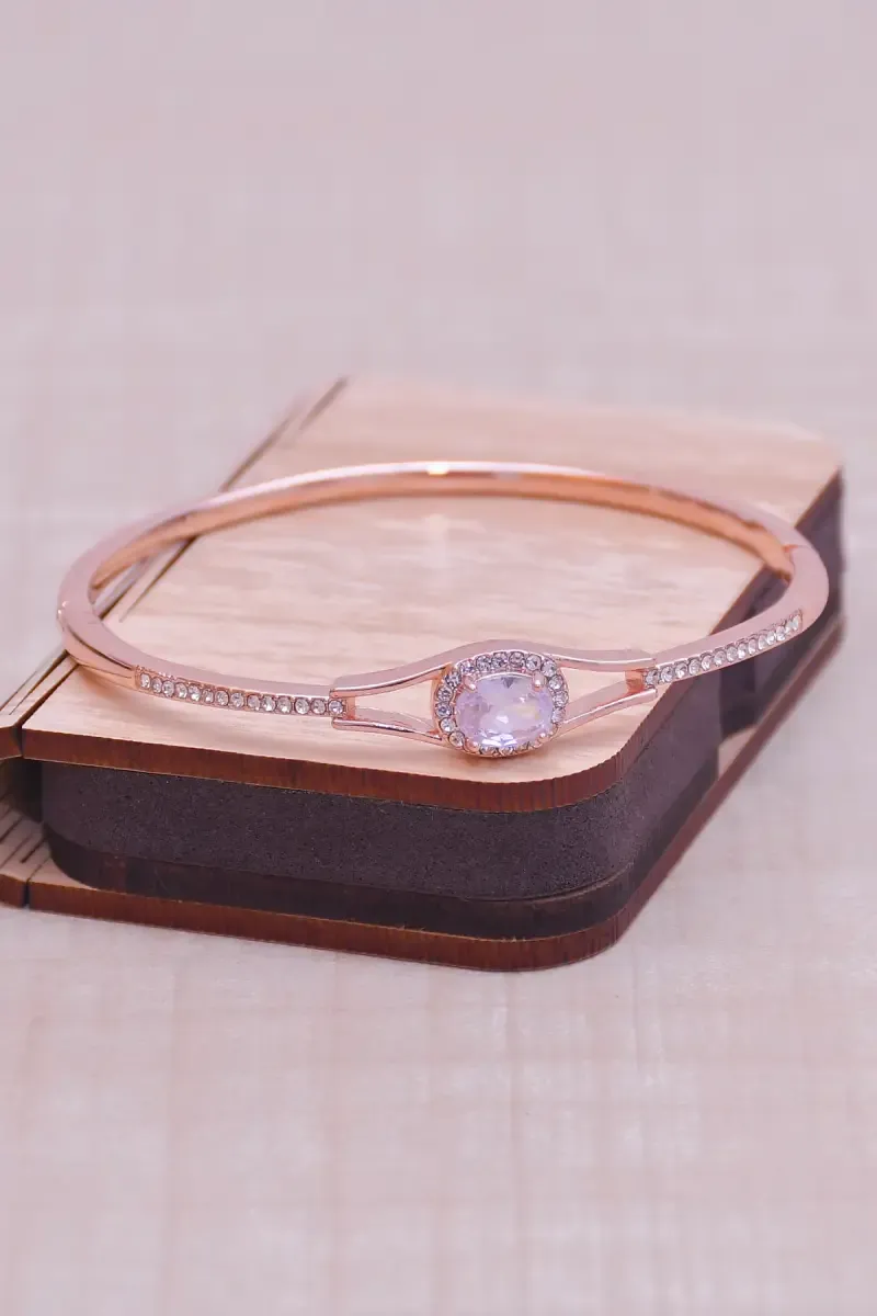 Rose Gold Plated Crystal Cubic Zirconia Cute Bracelet For Women 