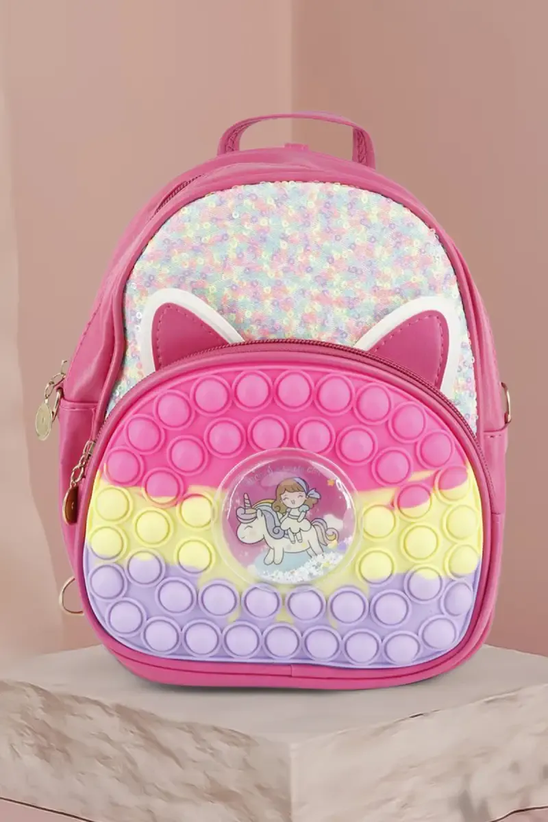 Sequin & Silicon Pop It Backpack for Girls  009774PIN