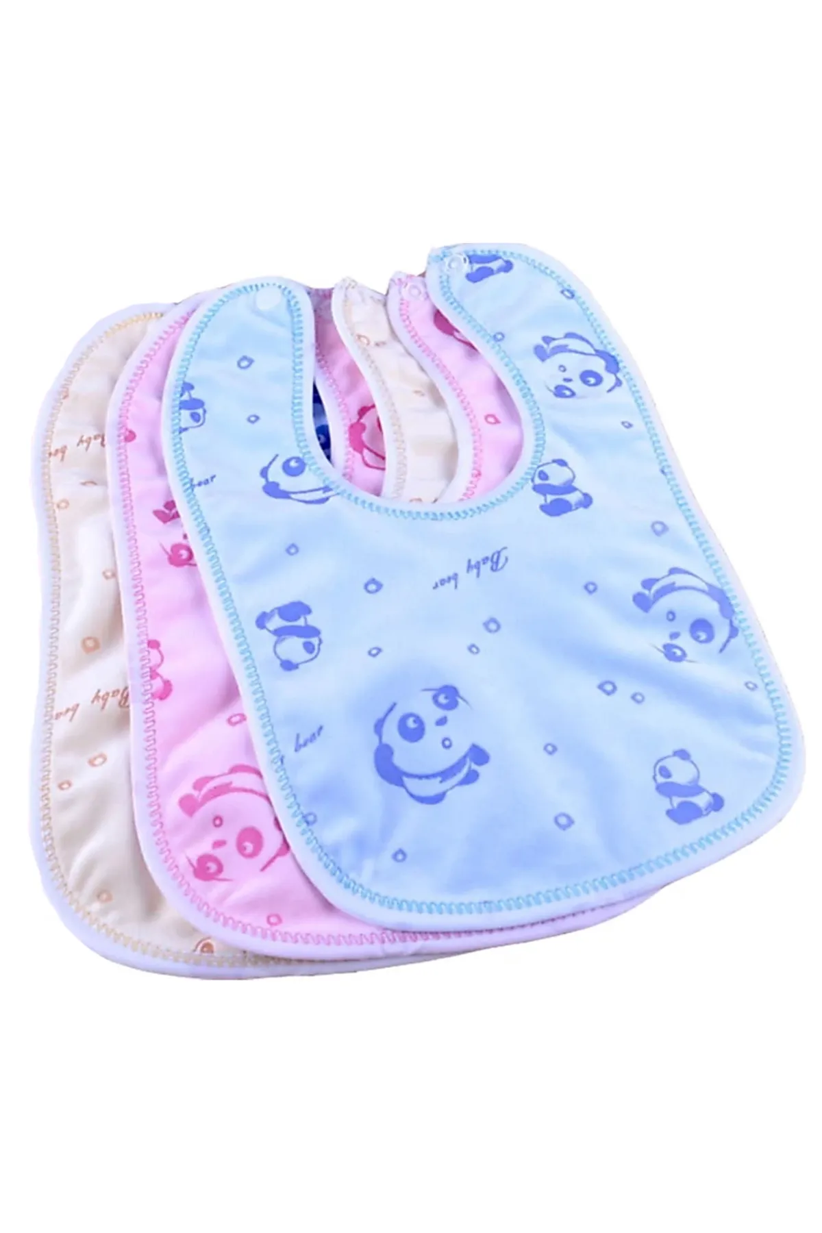 Brandonn Newborn Baby Cotton Bibs (Print Design May Vary) - Set of  3
