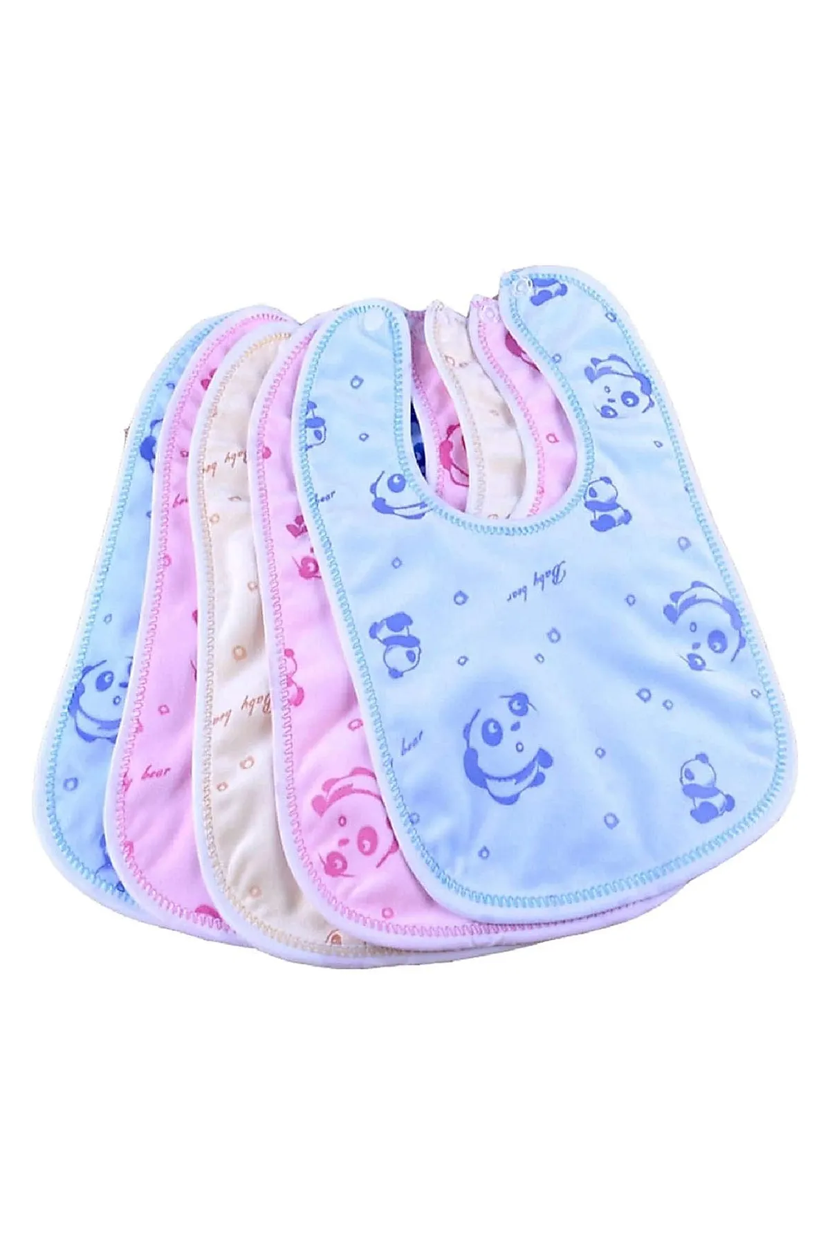 Brandonn Newborn Baby Cotton Bibs (Print Design May Vary)- Set of 5