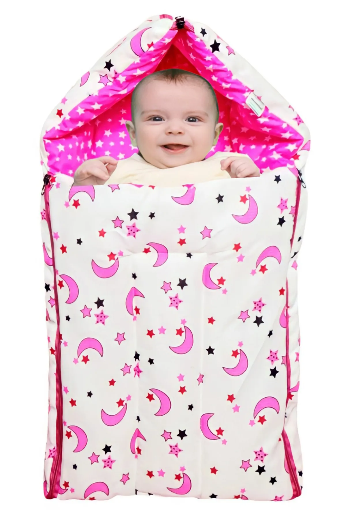Brandonn Baby Polyester Printed Sleeping Bag with Zip - Pack Of 1 (Pink) 009803PIN2
