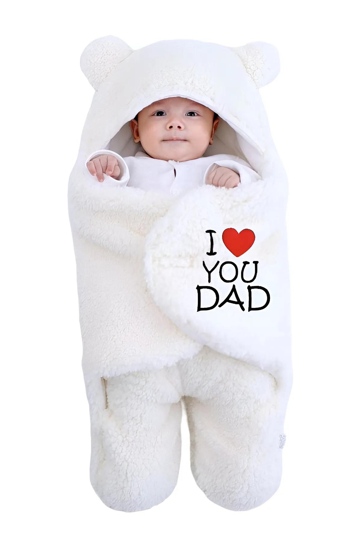Brandonn  Newborn Soft Hooded Blanket & Sleeping Bag - Off White 009805OFFWHI2