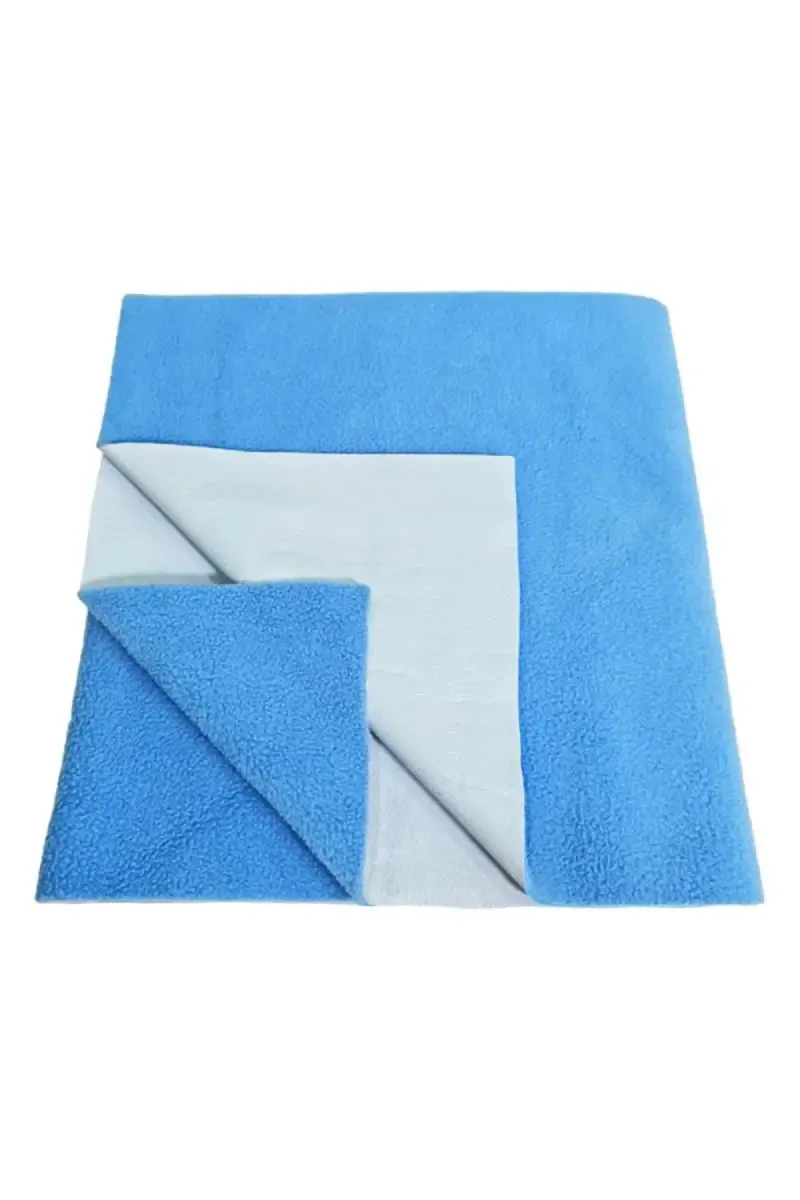Brandonn Baby Cotton Solid Waterproof Sheet Pack of 1 (Blue)