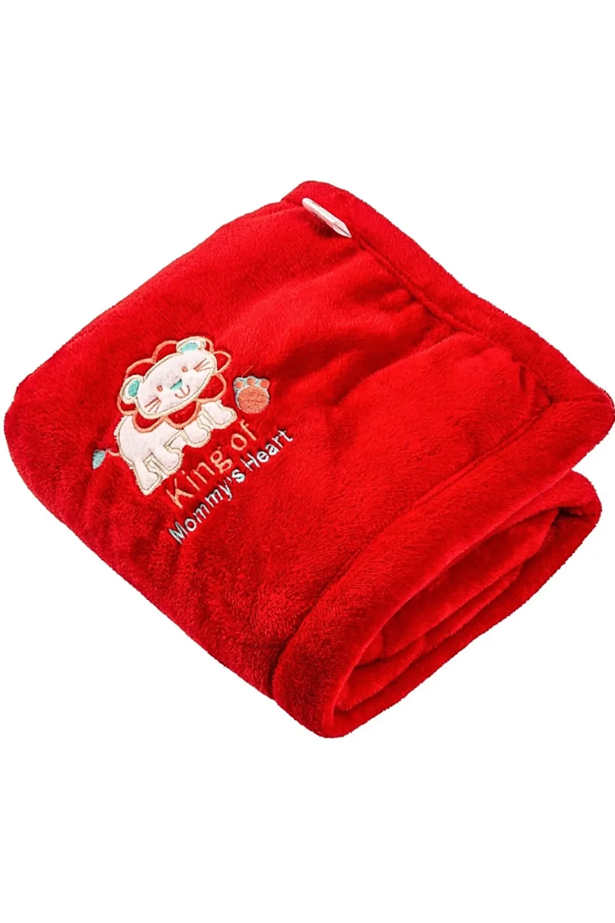 Double Layer Soft Coral Fleece Blanket for Baby - Red