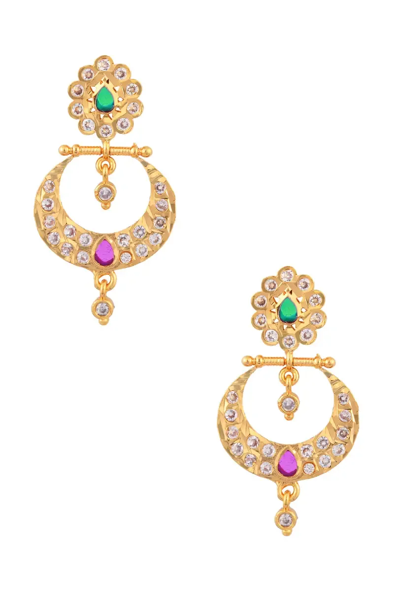 Gold Plated Circular Chand Bali Earring for Women