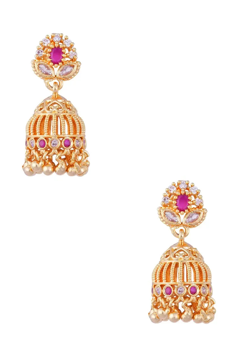 Traditional Gold-Plated Jhumki Earrings for Women