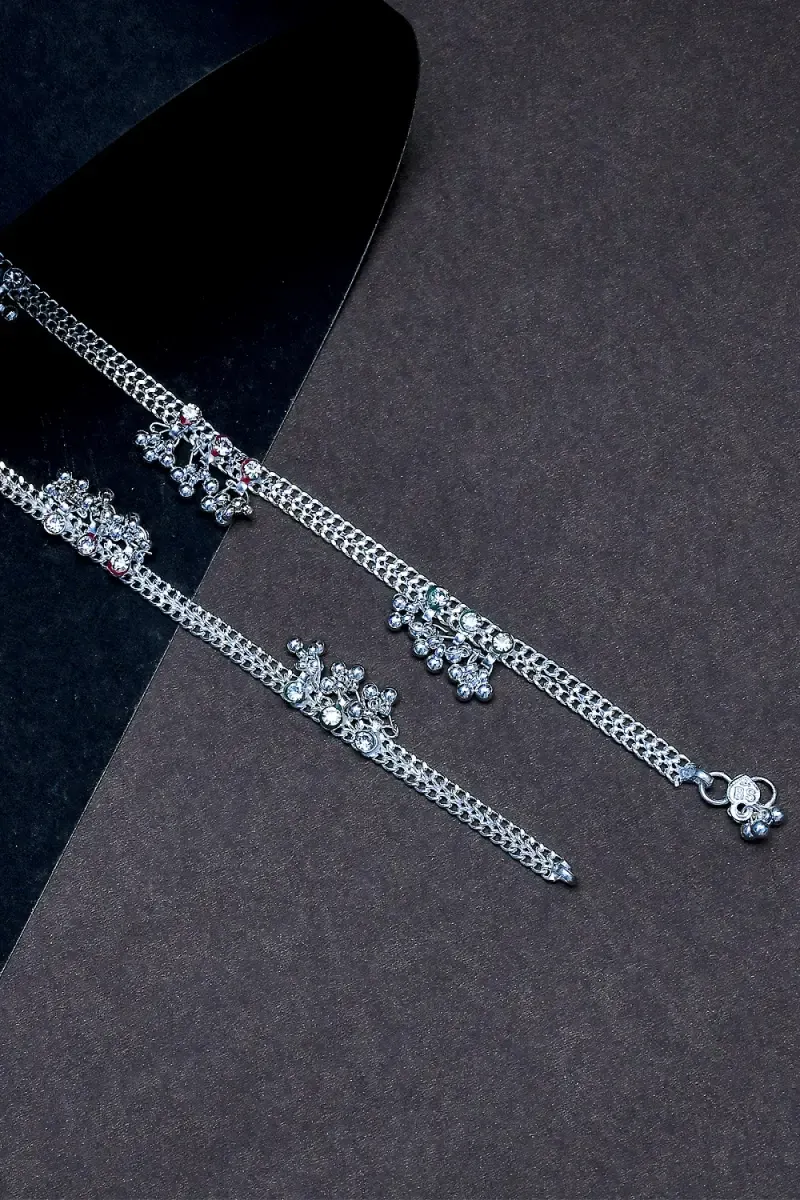 Silver Plated Beads Anklet for Women