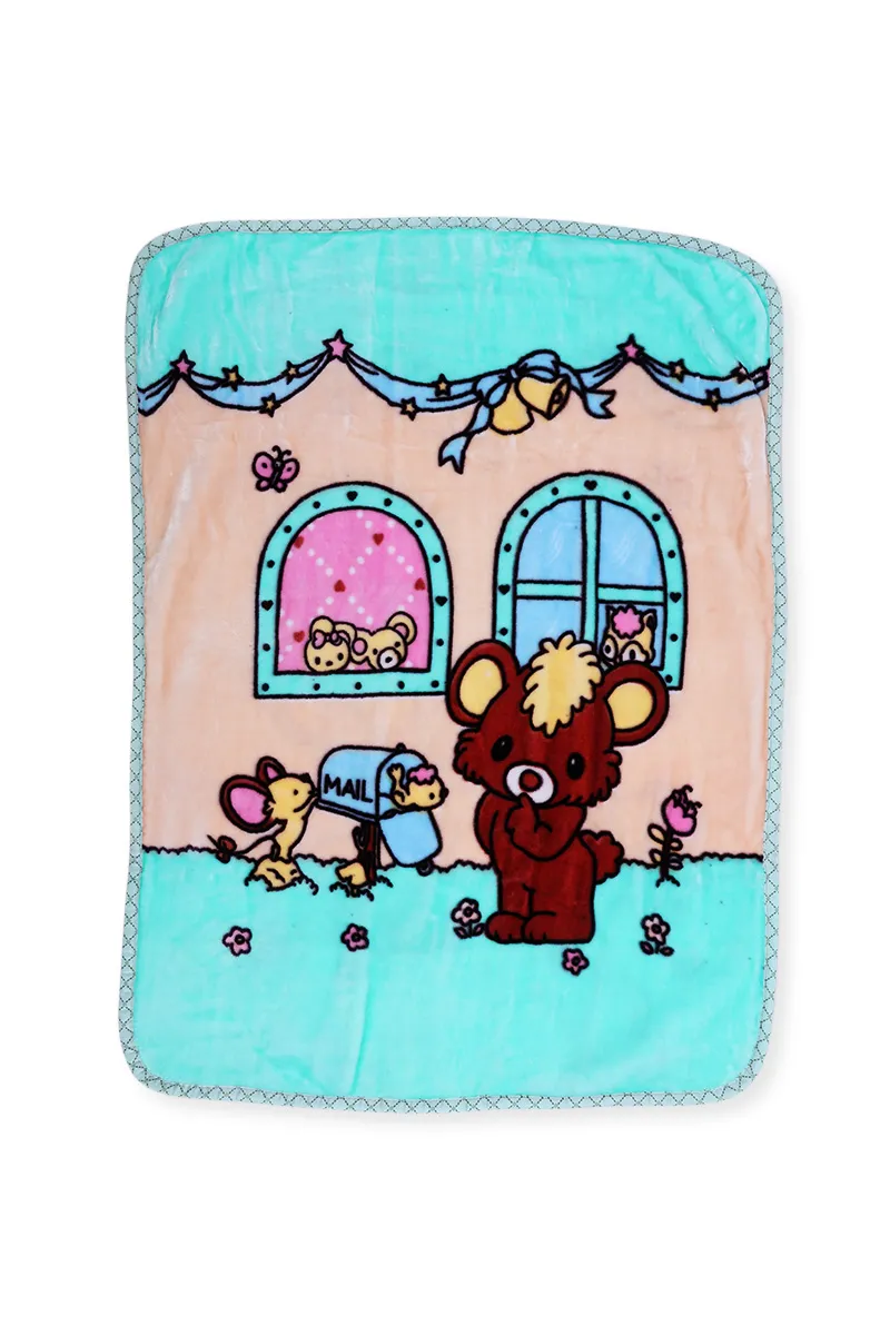 Baby Coral Fleece Printed Ac Blanket - Pack of 1 (Peach) 009853PEA