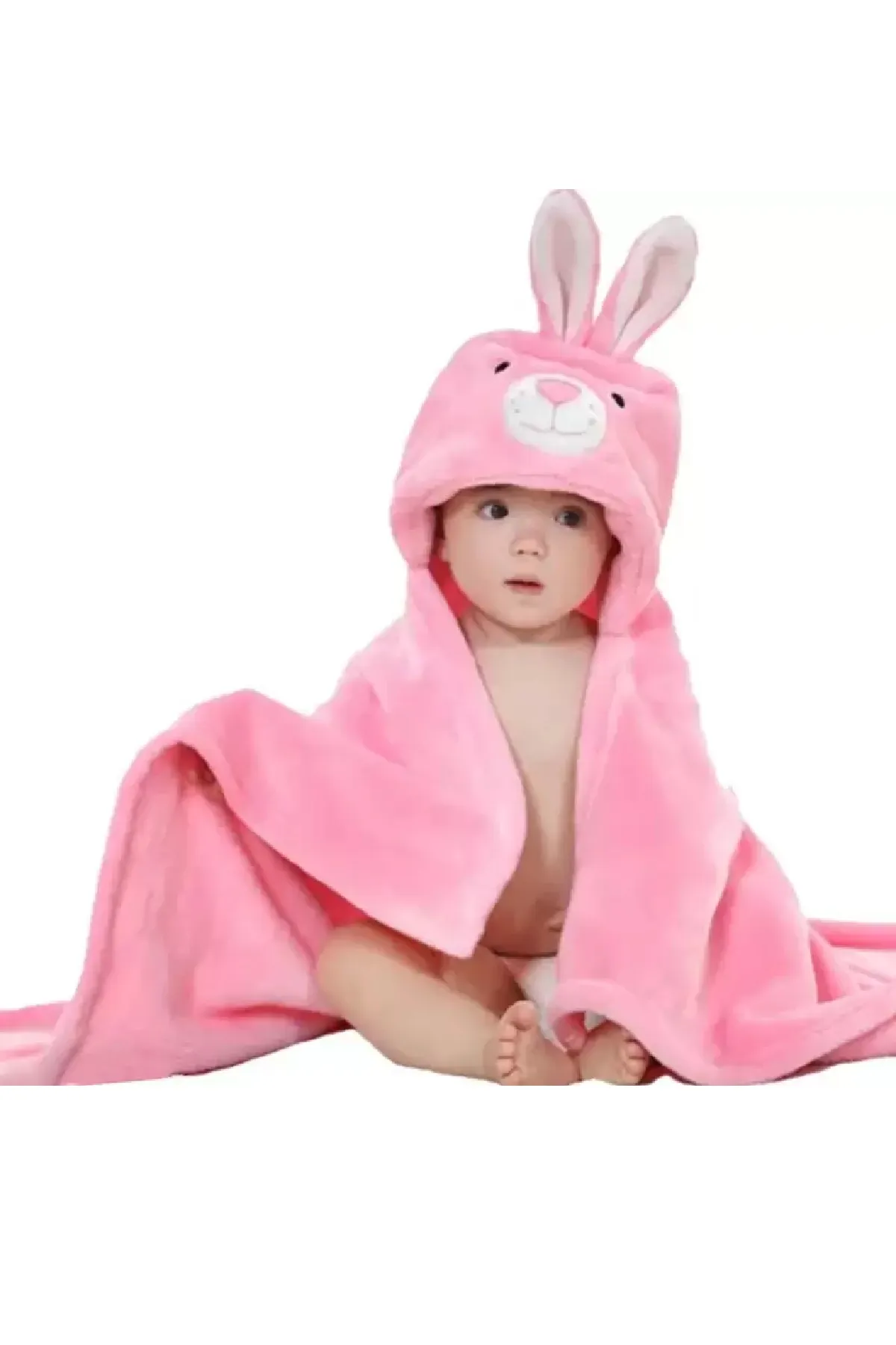Baby Zone Coral Fleece Embroidered Crib Hooded Baby Blanket (pink) 009854PIN2