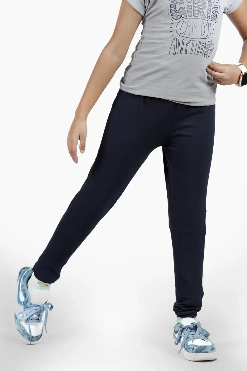 Girl's Cotton Lycra Blend Solid Leggings (2 - 8 Yrs)