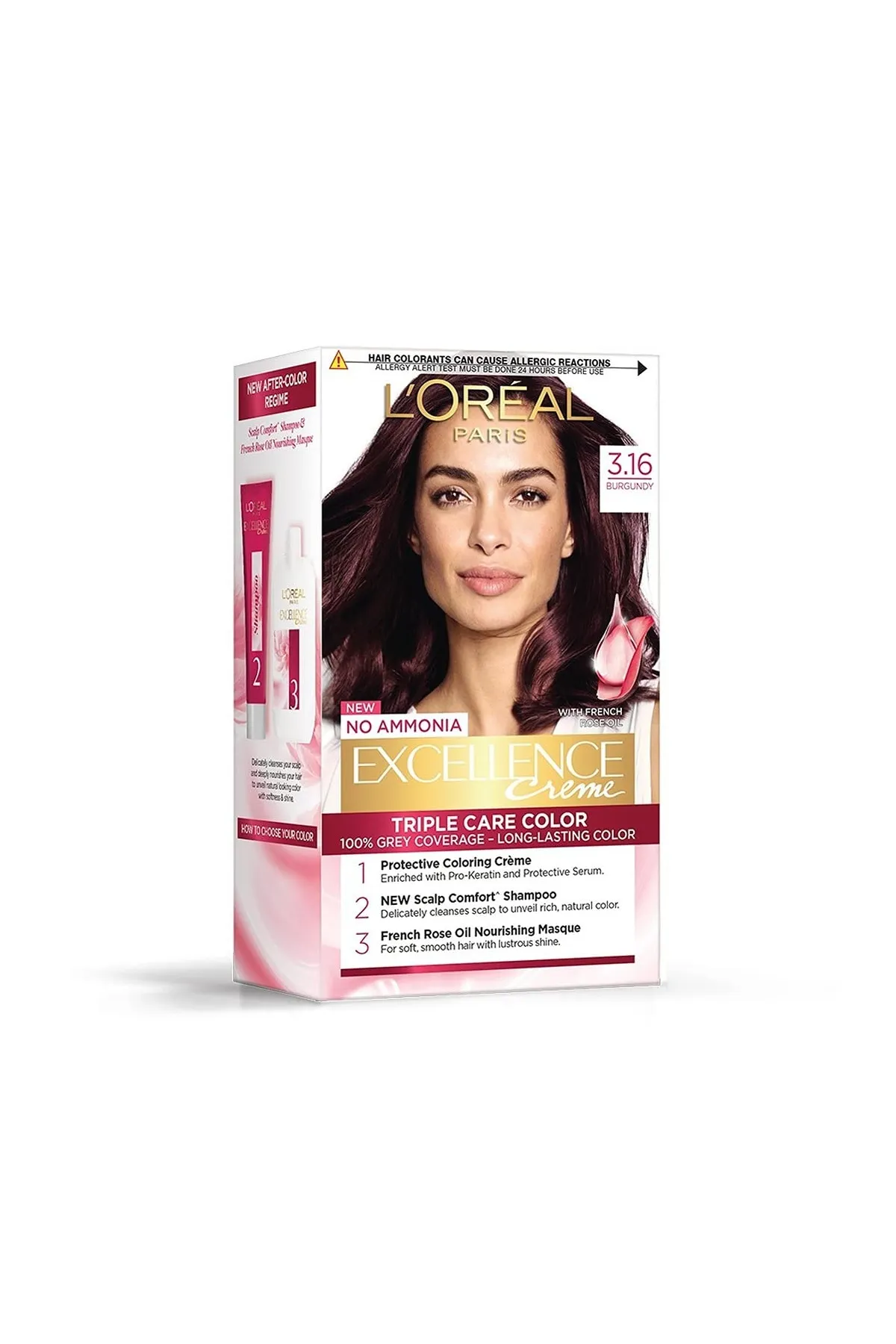 L'Oréal Paris Excellence Crème Triple Care Hair Color (Burgundy) - 72ml+100g