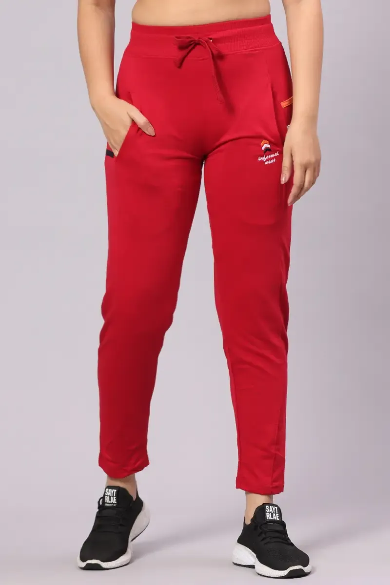 Cotton Blend Track Pant for Women 010174MRED