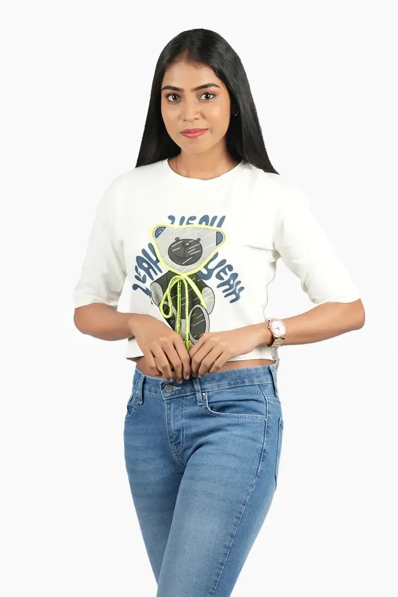 Cotton Graphic Printed T-Shirt for Women 010396XLOFFWHI