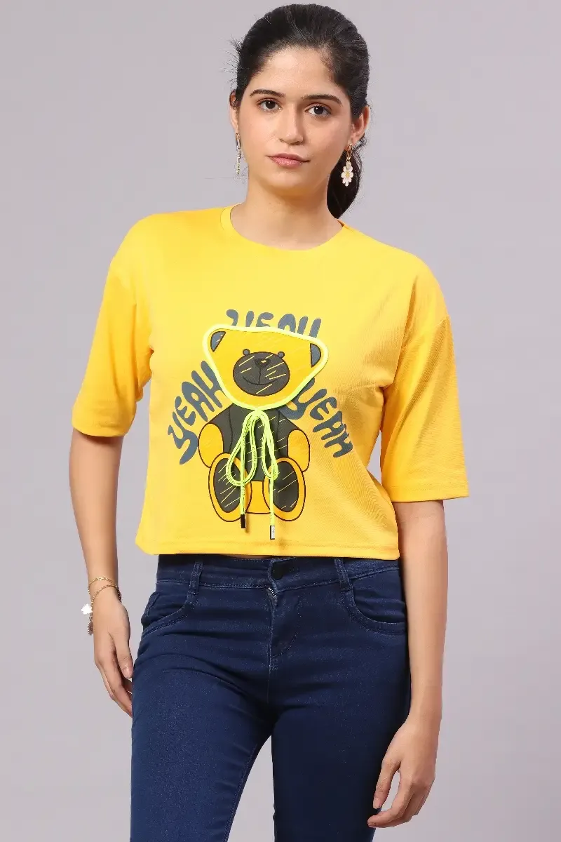 Cotton Graphic Printed T-Shirt for Women