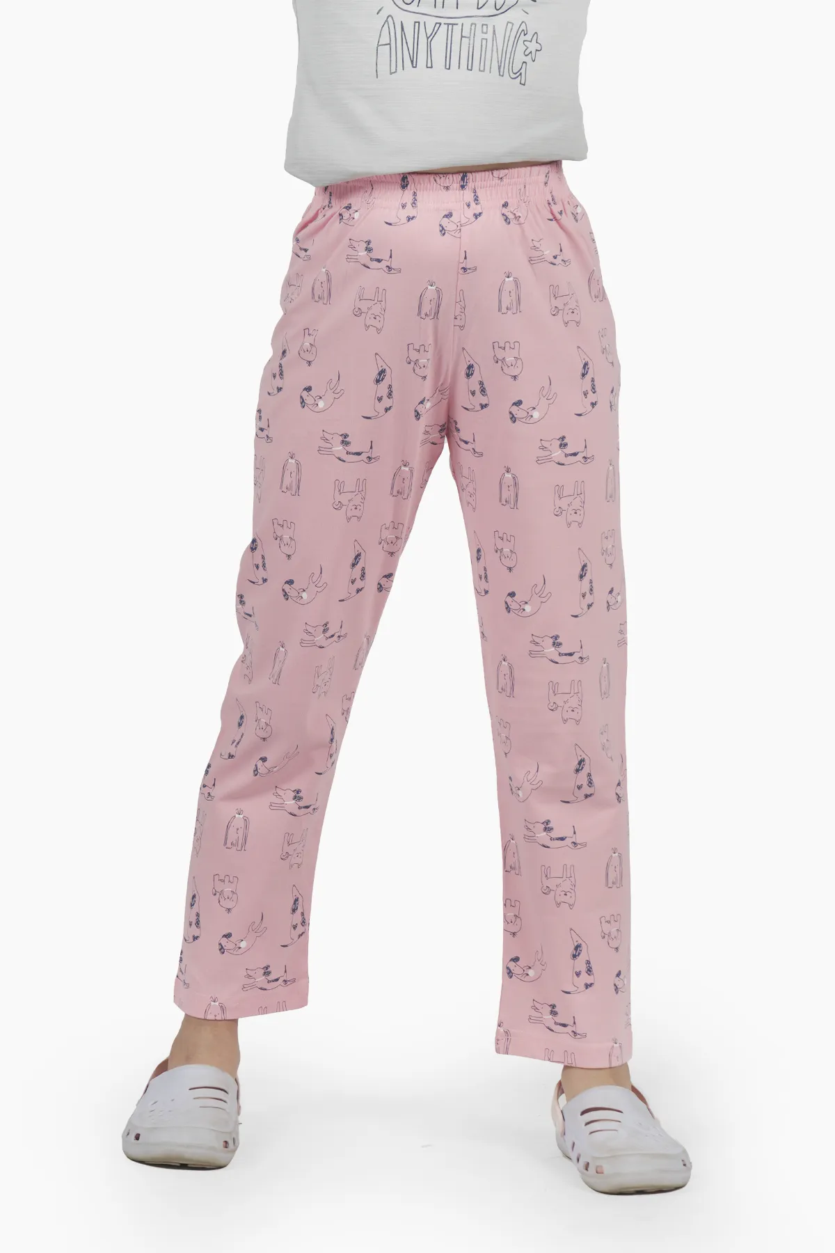 Girl's Cotton Printed Pyjama Pant (4 - 8 Yrs) 010559PIN56YRS