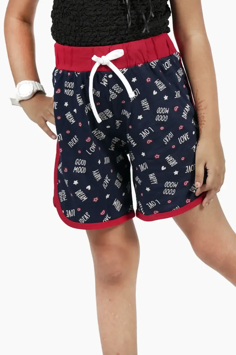 Girl's Cotton Printed Shorts(4 - 8 Yrs)