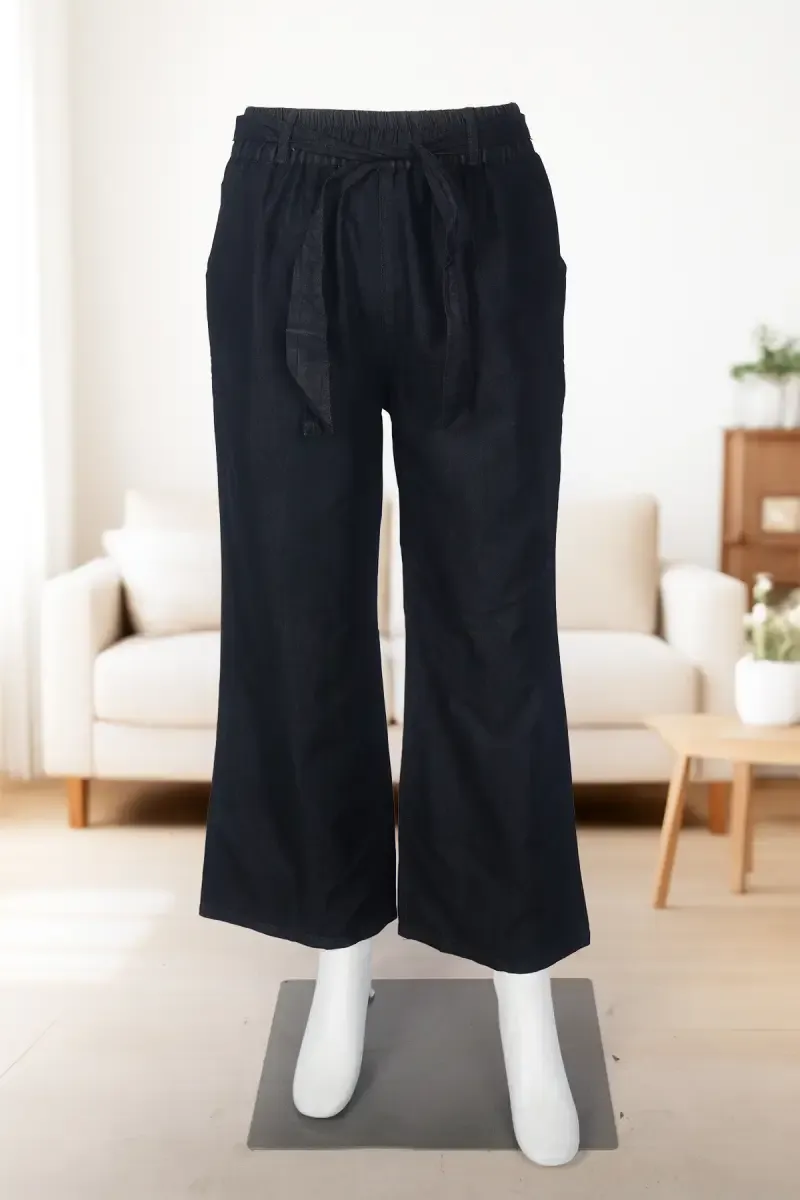 Cotton Blend Solid Palazzo for Women