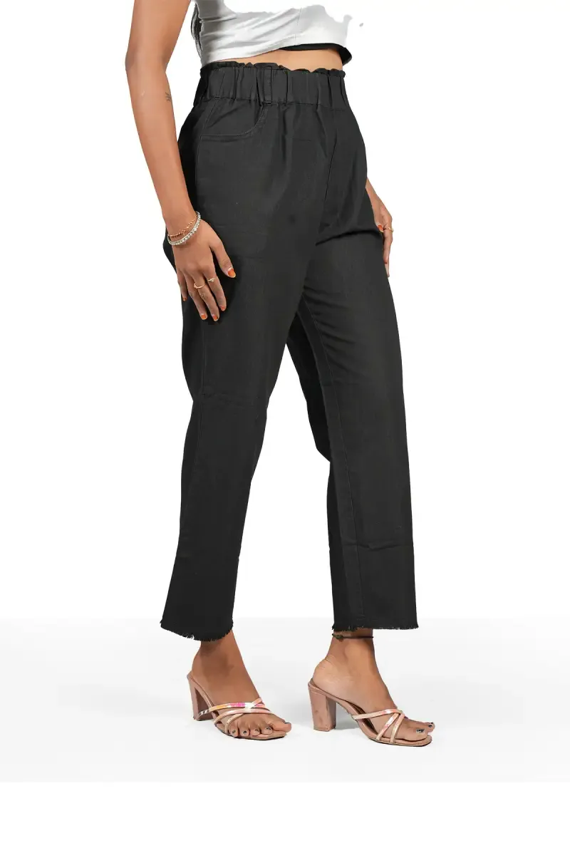 Cotton Blend Solid Palazzo for Women