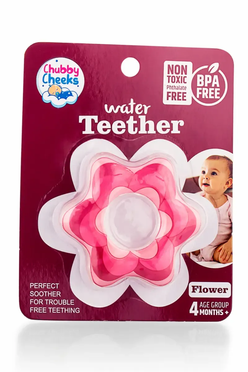 Chubby Cheeks Flower Shaped Water Teether for Babies