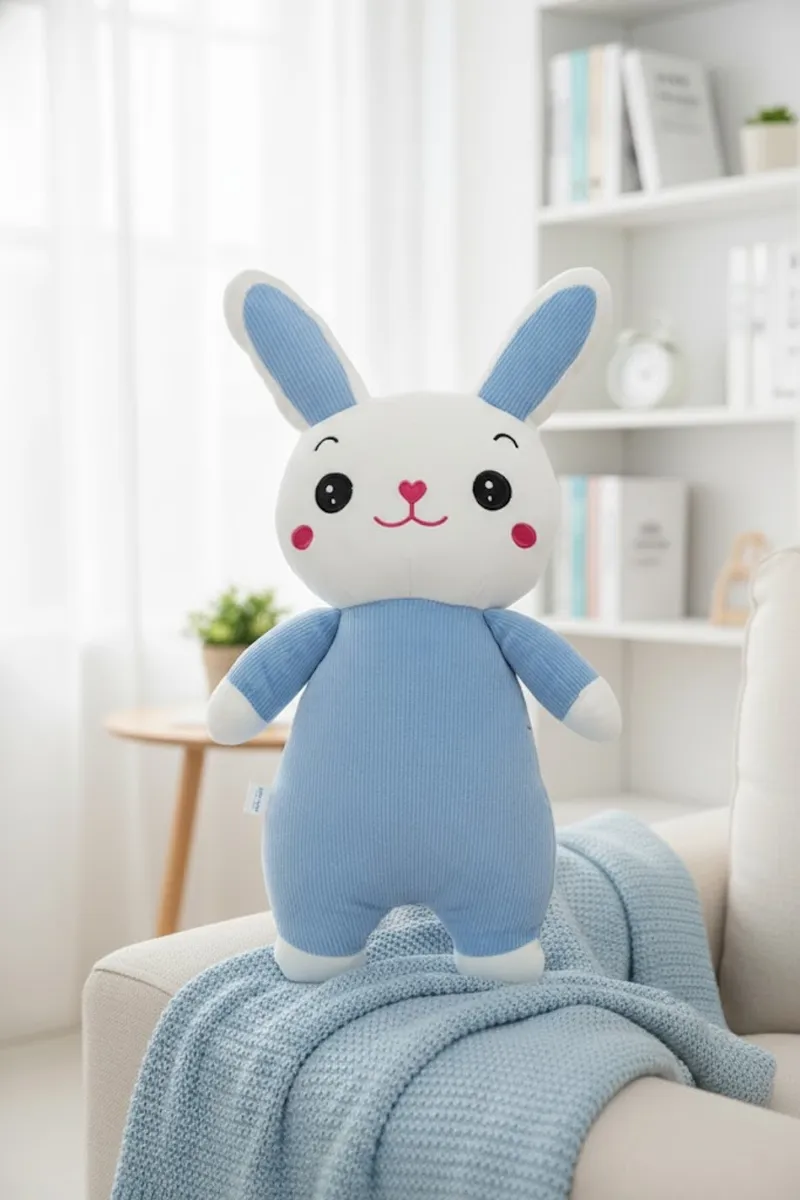 Super Soft Fabric Jumpy Bunny Soft Toy (Design May vary) 010638BLU