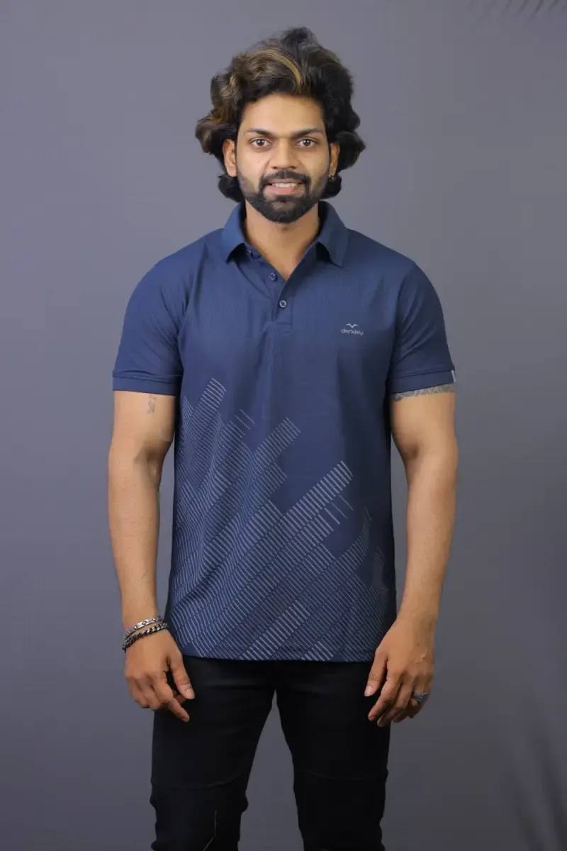 Men's Abstract Print Polo T-shirt