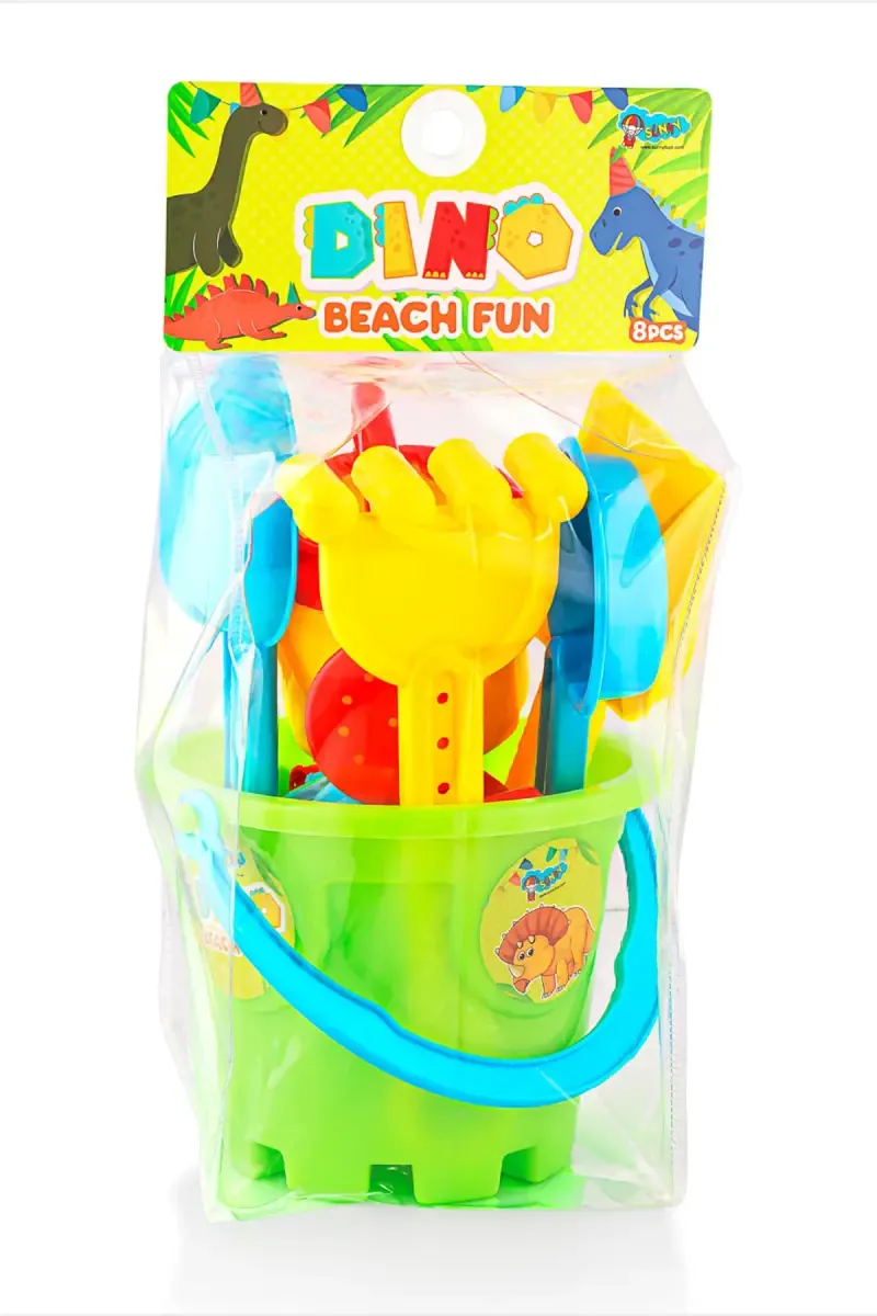 Dino Beach Fun Sand Toy Castle Play Set -8 Pcs