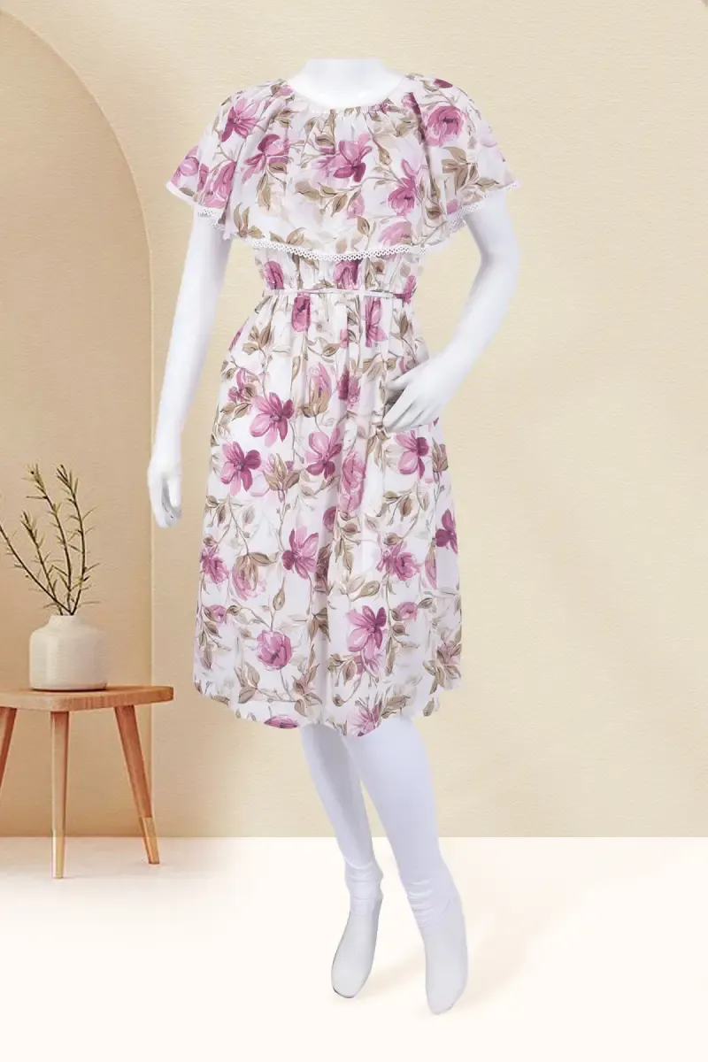 Cotton Rayon Printed Gown For Women