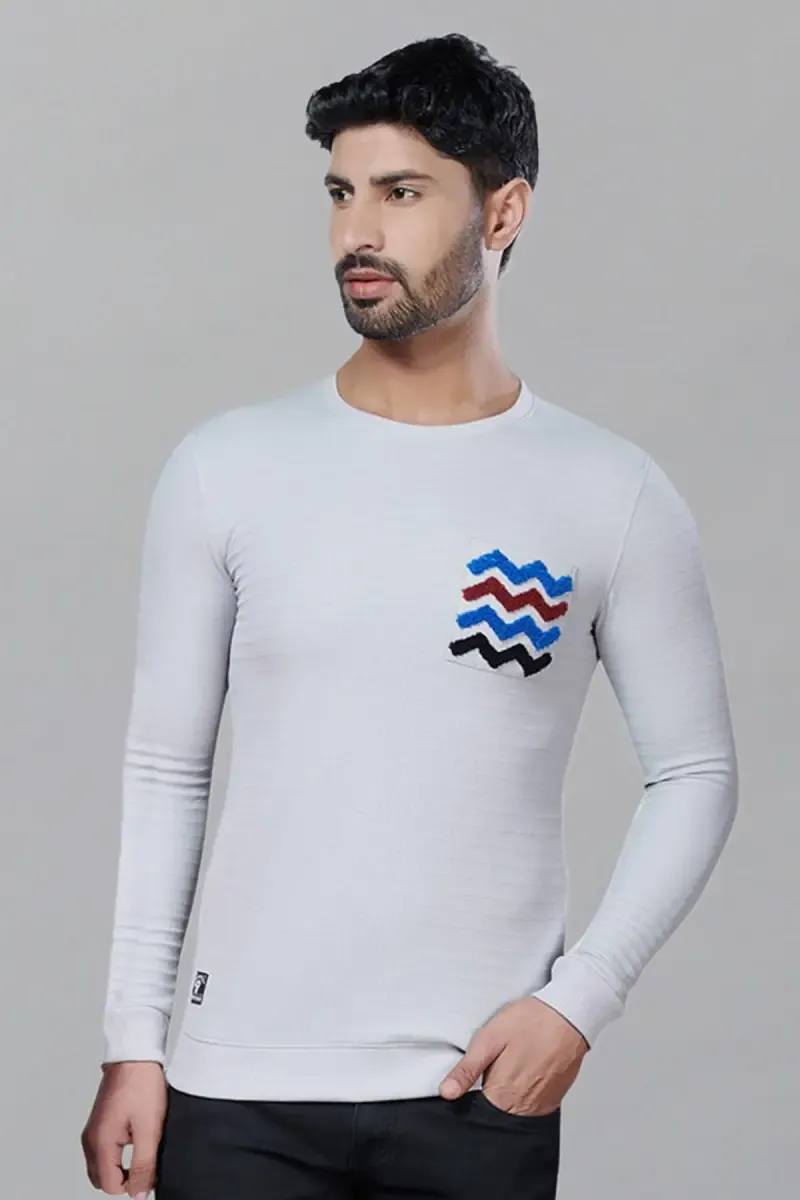 Men's Cotton Solid T-shirt with Embroidery