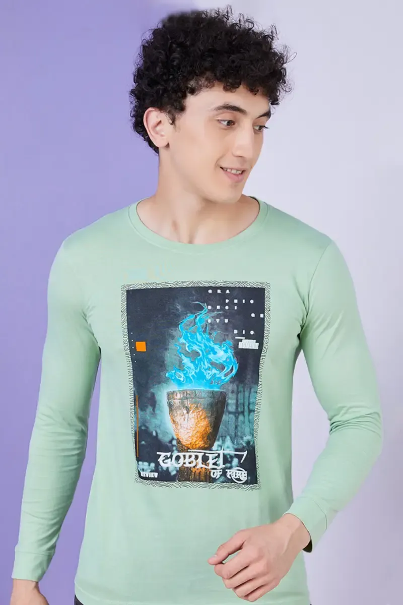 Graphic Print Cotton T-shirt for Men