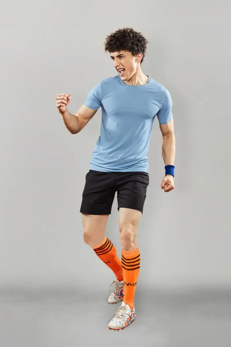 Men's Cotton Sports T-shirt 01135538BLU