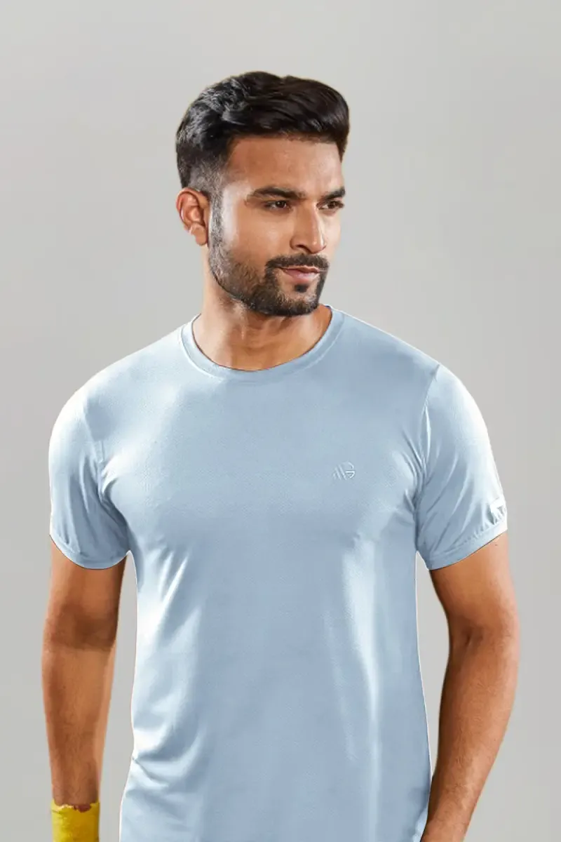 Men's Cotton Sports T-shirt 01135538LIGBLU