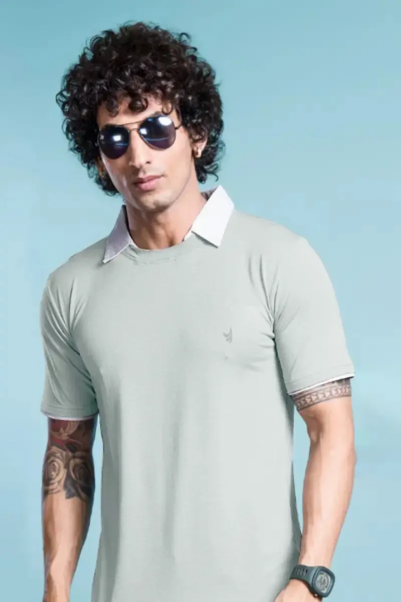 Men's Cotton Blend Polo T-shirt 011425XXLLIGGRA