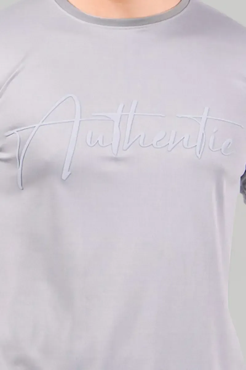 Men's Cotton Blend Embossed Print T-shirt