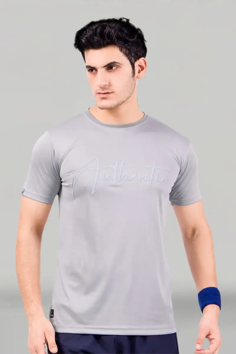 Men's Cotton Blend Embossed Print T-shirt 011427XLLIGGRA