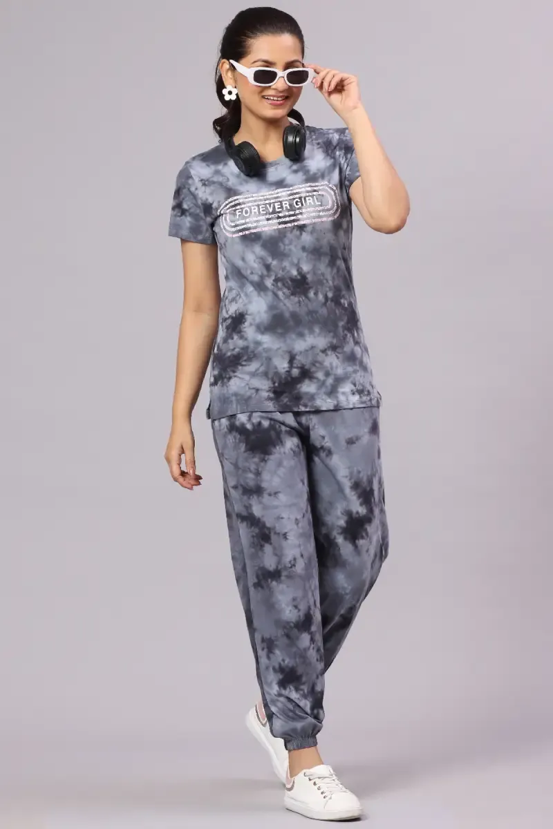 Cotton Tie Dye Printed Night Suit for Women