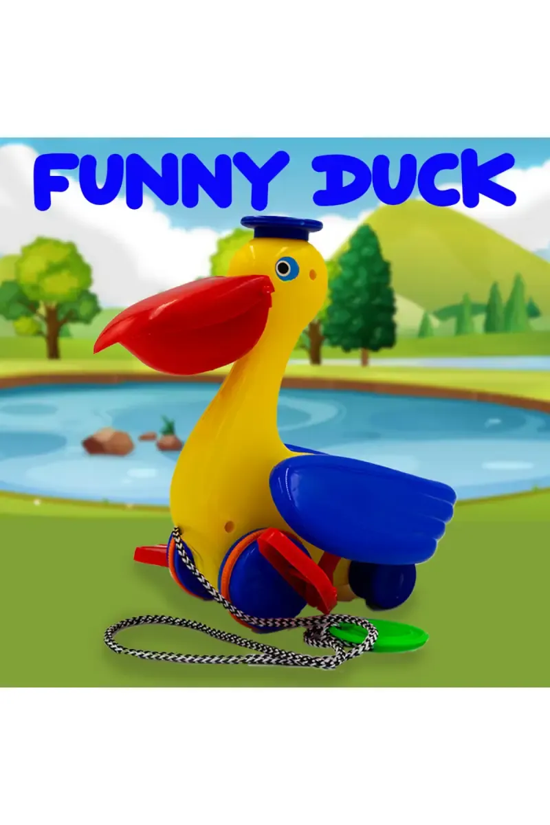 Funny Duck Pull Along Toy - Pack of 1
