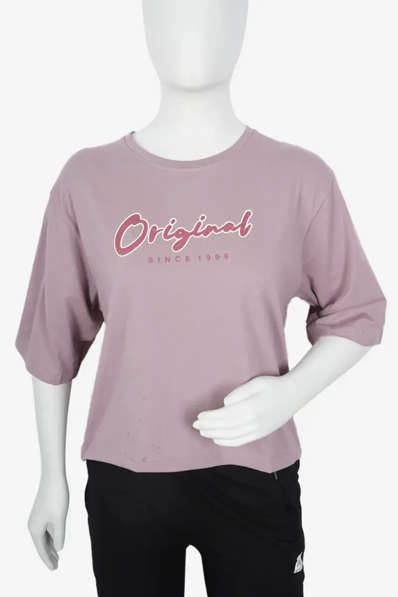 Cotton Typographic Printed T-Shirt for Women